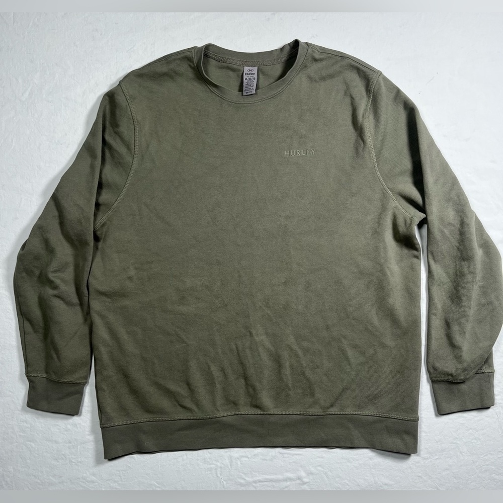 Hurley Olive Green Textured Crewneck Mens Extra Large